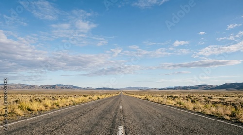 Road Perspective with Large Copy Space Sky