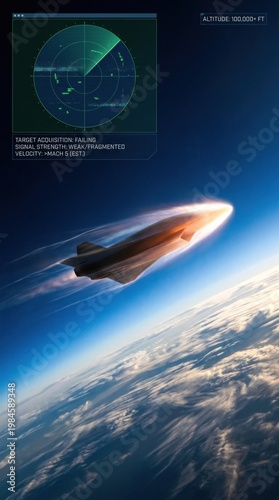 High-speed experimental spacecraft reentering Earth's atmosphere with glowing plasma trail.
