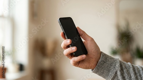 Person Using Smartphone with Copy Space
