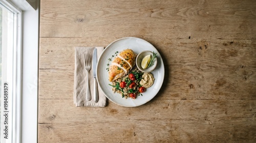 Food Plate with Copy Space for Menu Design