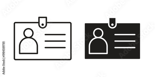 ID badge icon graphic vectors for website design