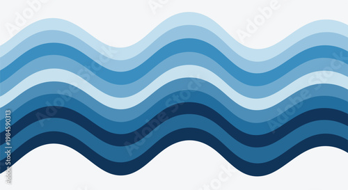 blue layered waves abstract background with gradient curves