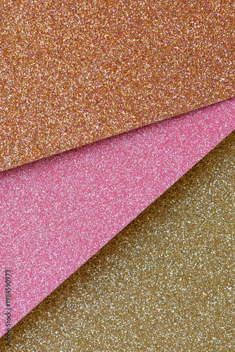 Glitter colors gold bronze and pink