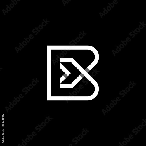 Letter B Arrow House Monogram. Modern Geometric Letter B Monogram Logo with Minimalist Arrow and House Silhouette Concept