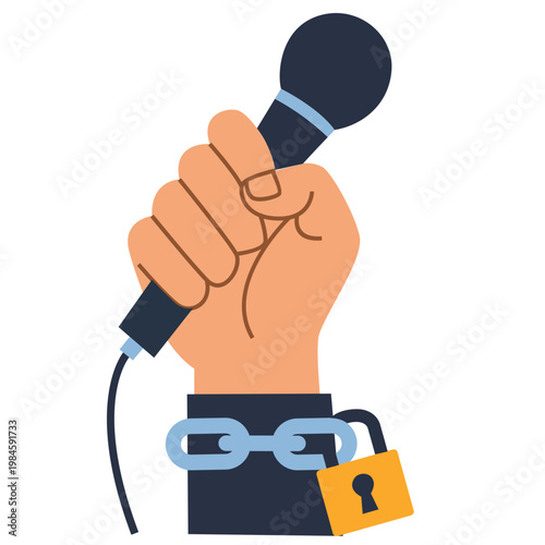 Hand Holding Microphone for World Press Freedom Day Illustration