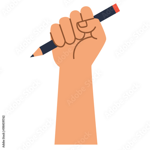 Hand Writing with Pen, World Press Freedom Day Illustration