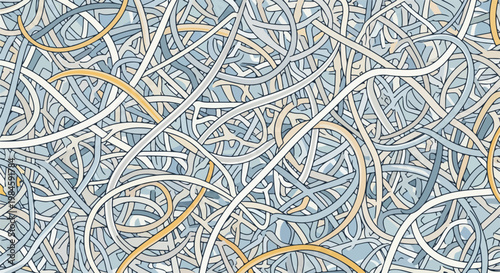 tangled elastic cords close-up texture blue gray ribbons