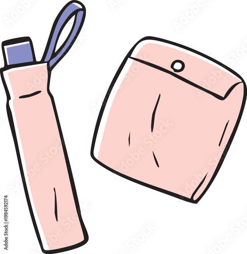 折り畳み傘と雨合羽_2色