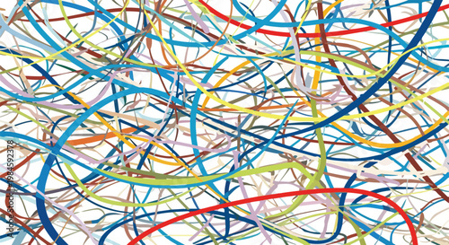colorful tangled lines abstract background with vibrant curves
