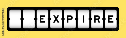 Black color in word expire on slot banner with yellow color background