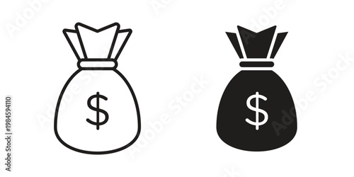 Money bag icon graphic vectors for website design