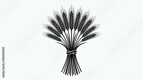 Wheat Sheaf Illustration Vector – Rustic Agriculture Grain Bundle Botanical Design