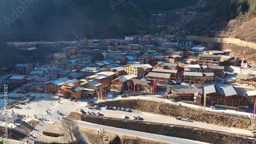 Jiuzhai Valley village Scenic Area in southwest China's Sichuan province