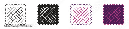 Texture fabric icon set. Vector illustration on white background.