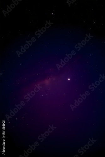 Purple starry night sky with magical galaxy clouds background