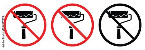 No Paint Roller with Smooth Stroke and Wall Painting Home Improvement Concept Vector Illustration