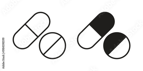 Pills and Tablets icon graphic vectors for website design