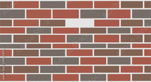 brick wall texture with red and gray bricks and mortar pattern