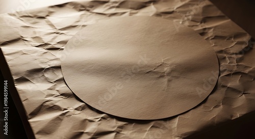 Close-up of a metallic circular object embedded in a textured surface