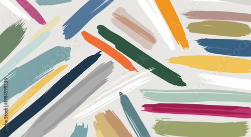 Abstract Colorful Brush Strokes on Painterly Backdrop