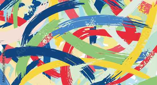 vibrant abstract brush strokes background with colorful swirls