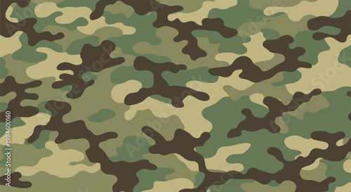 military camouflage pattern background in green tan and brown tones