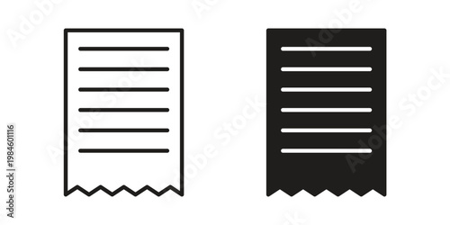 Receipt icon graphic vectors for website design