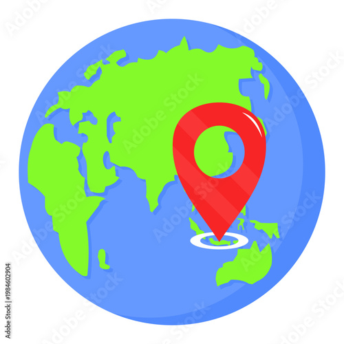 Maps icon inside earth