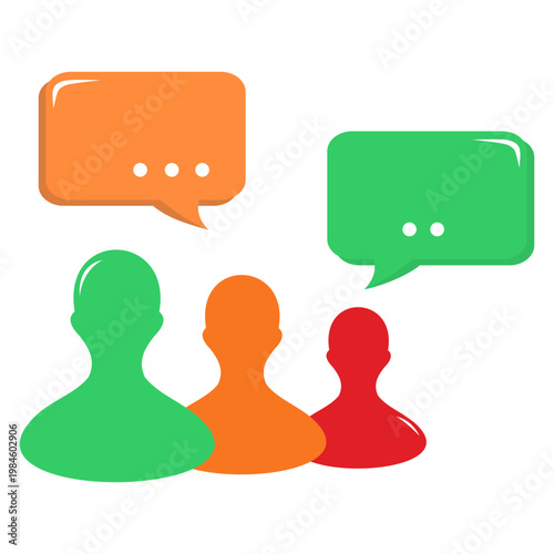 Colorful people icon with bubble chat (2)