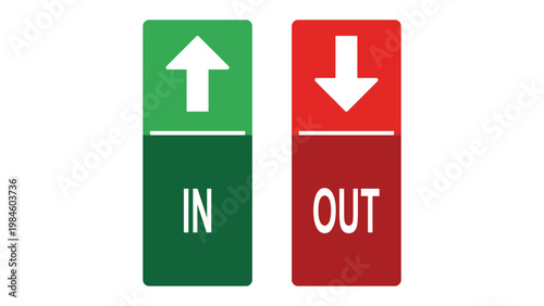 In and Out Signs with Arrows.