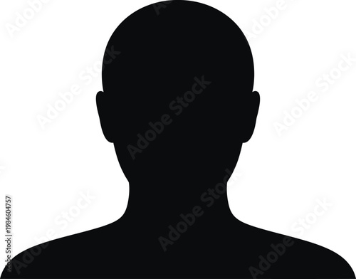 Black silhouette of a person's head and shoulders