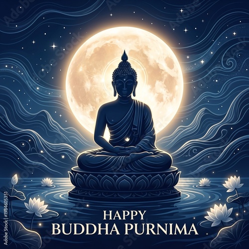 Buddha, Meditation, Moonlight, Zen, Spirituality, Buddhism, Happy Buddha Purnima