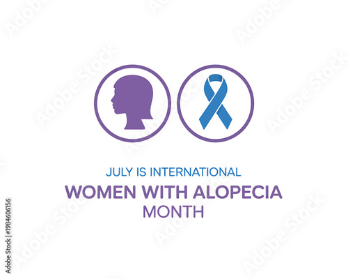 International Women with Alopecia Month awareness campaign logo and symbol
