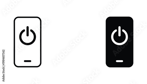 Power Icon Mobile Device Start Stop Symbol Technology Control Digital Interface