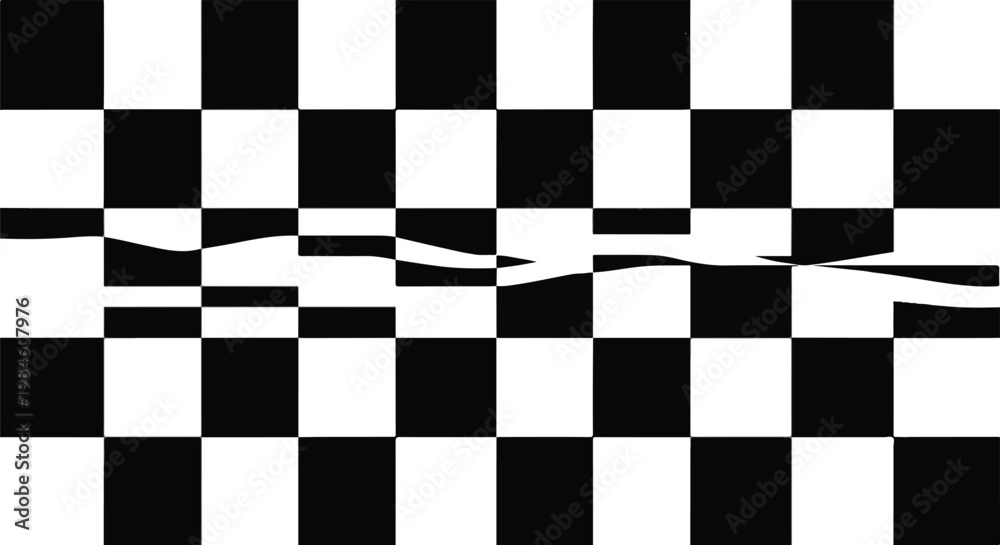 Obraz premium abstract checkerboard pattern with a wavy distortion across background