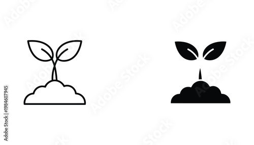 Seedling Growth Soil Icon Concept Business Growth