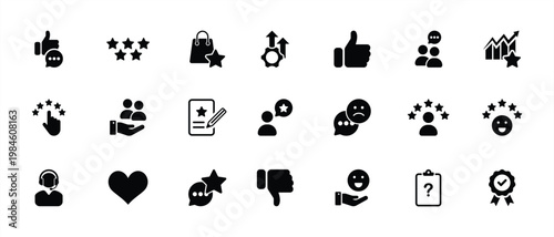Customer Feedback and Review Icon Set