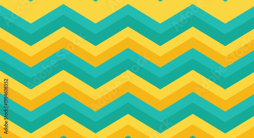 teal and yellow chevron zigzag pattern background