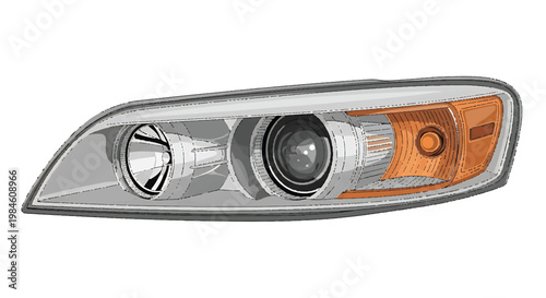 Car headlight with amber turn signal and clear lens turn signals vehicle light
