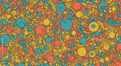 colorful bubble mosaic abstract pattern of circles in vibrant multicolor palette