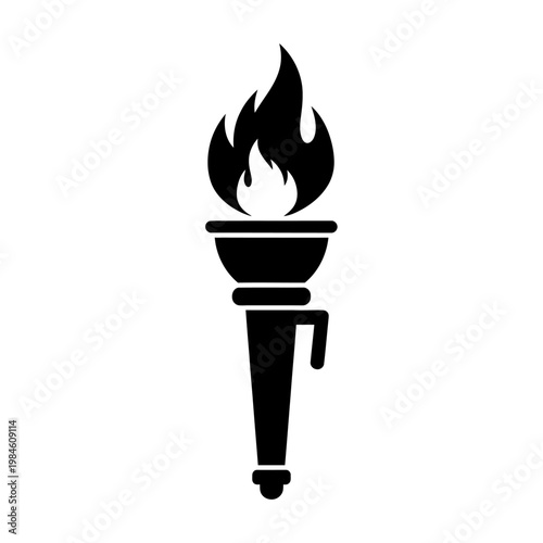 Black silhouette of a burning torch icon.
