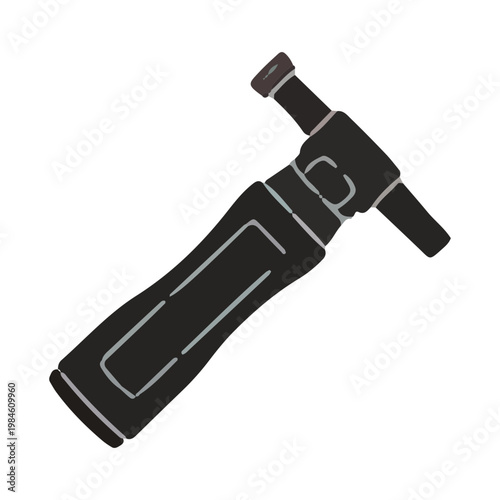 Black Otoscope Silhouette Icon for Medical Ear Examination