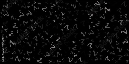 Question mark seamless pattern. Repeating interrogation patern. Hand drawn black simple icon on white sample background. Repeated modern wallpaper for design prints. Repeat swatch.