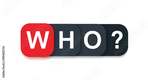 Red and black who question mark sign with a red and black sign with the word