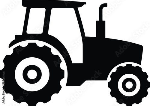 Tractor Icon on White Background representing agricultural farming machine rural transport equipment field cultivation and modern farm industry vector illustration