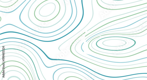 Abstract Topographic Contour Pattern Background in Blue and Green