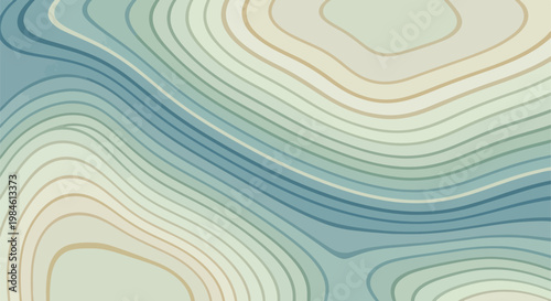 abstract contour lines topographic background with blue and beige gradients