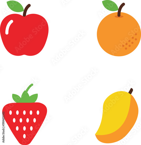 A vibrant collection of fresh fruits including apples oranges strawberries and mangoes