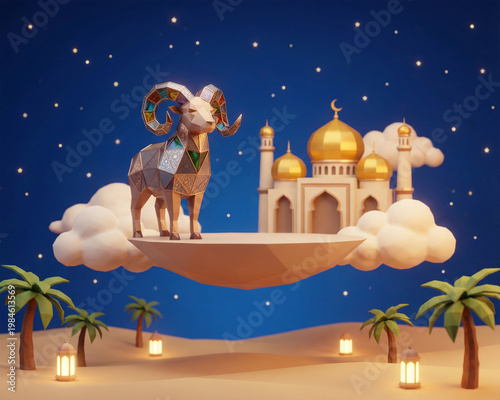  Eid Mubarak concept photography, Ramadan Kareem greeting background, Hijri new year and Islamic new year