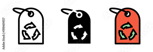 Conjunto de iconos de etiqueta ecológica. Producto sostenible, certificación ambiental, consumo responsable, símbolo reciclable, identidad verde. Ilustración vectorial